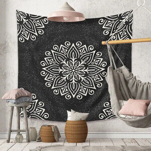 Mandala Tapestry Wall Decor In Black
